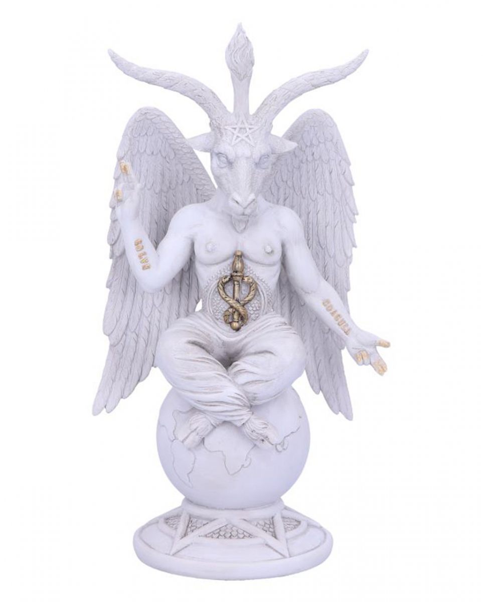 Weiße Baphomet Figur mit Flügel 25cm  Wicca Deko von Karneval Universe