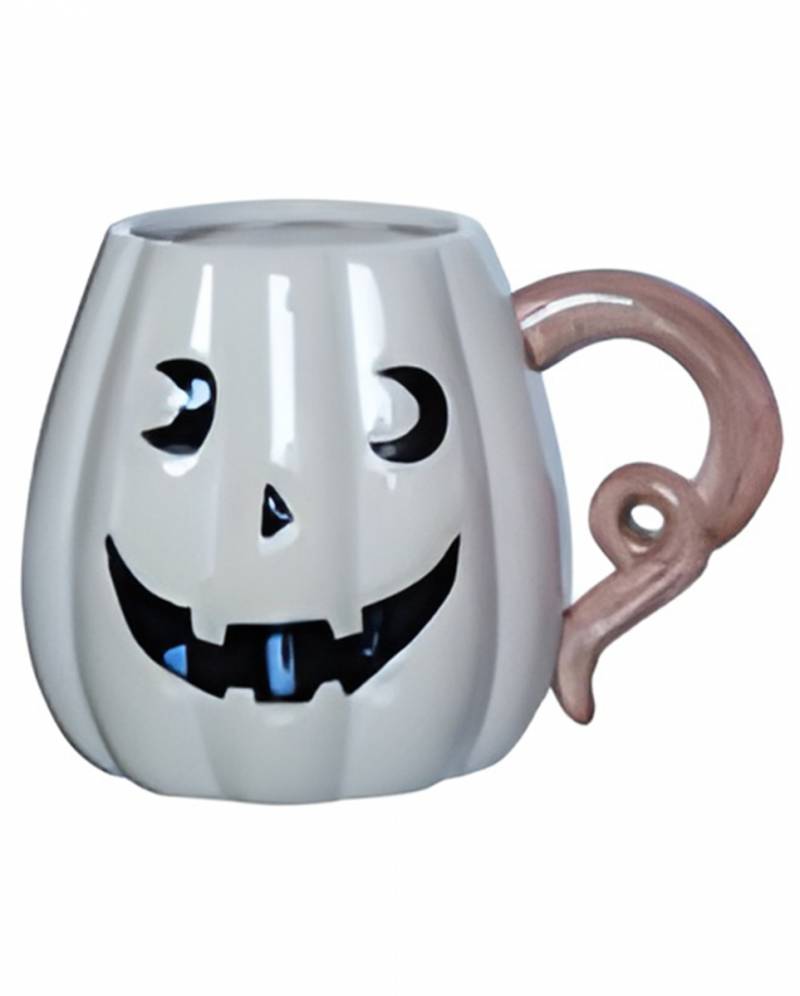 Weiße Halloween Kürbis Tasse 18cm  Halloween Homeware von Karneval Universe