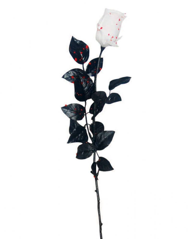 Weiße Rose mit Blutspritzern für Gothic Fans von Karneval Universe