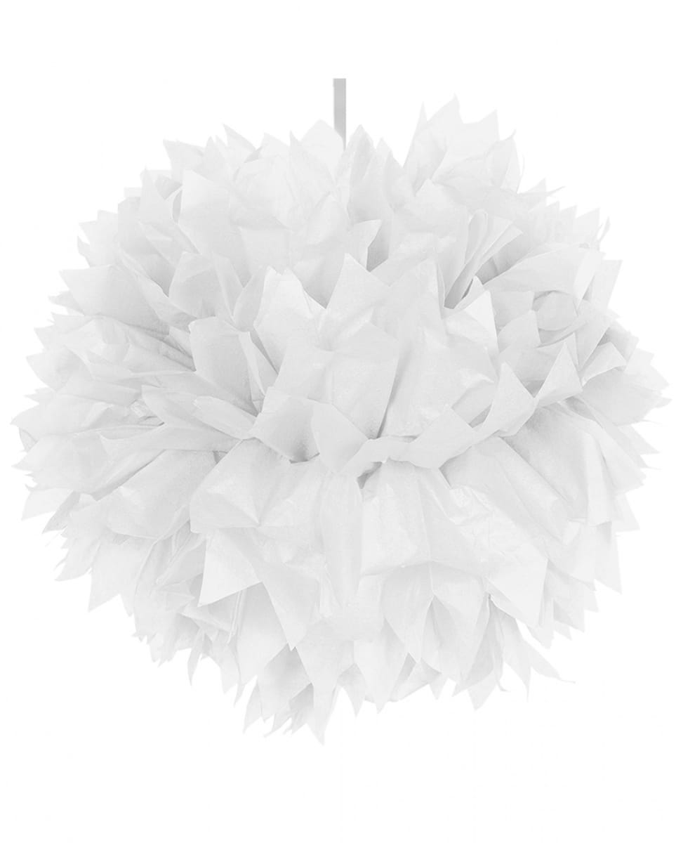 Weißer Pompom 30cm als Hochzeitsdeko Weißer Pompom 30cm als Hochzeitsdeko von Karneval Universe