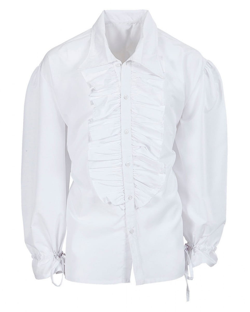 Weißes Herrenhemd mit Rüschen & Knöpfen Klassisches Hemd als Kostümzubehör M/L Weißes Herrenhemd mit Rüschen & Knöpfen Klassisches Hemd als Kostümzubehör M/L von Karneval Universe