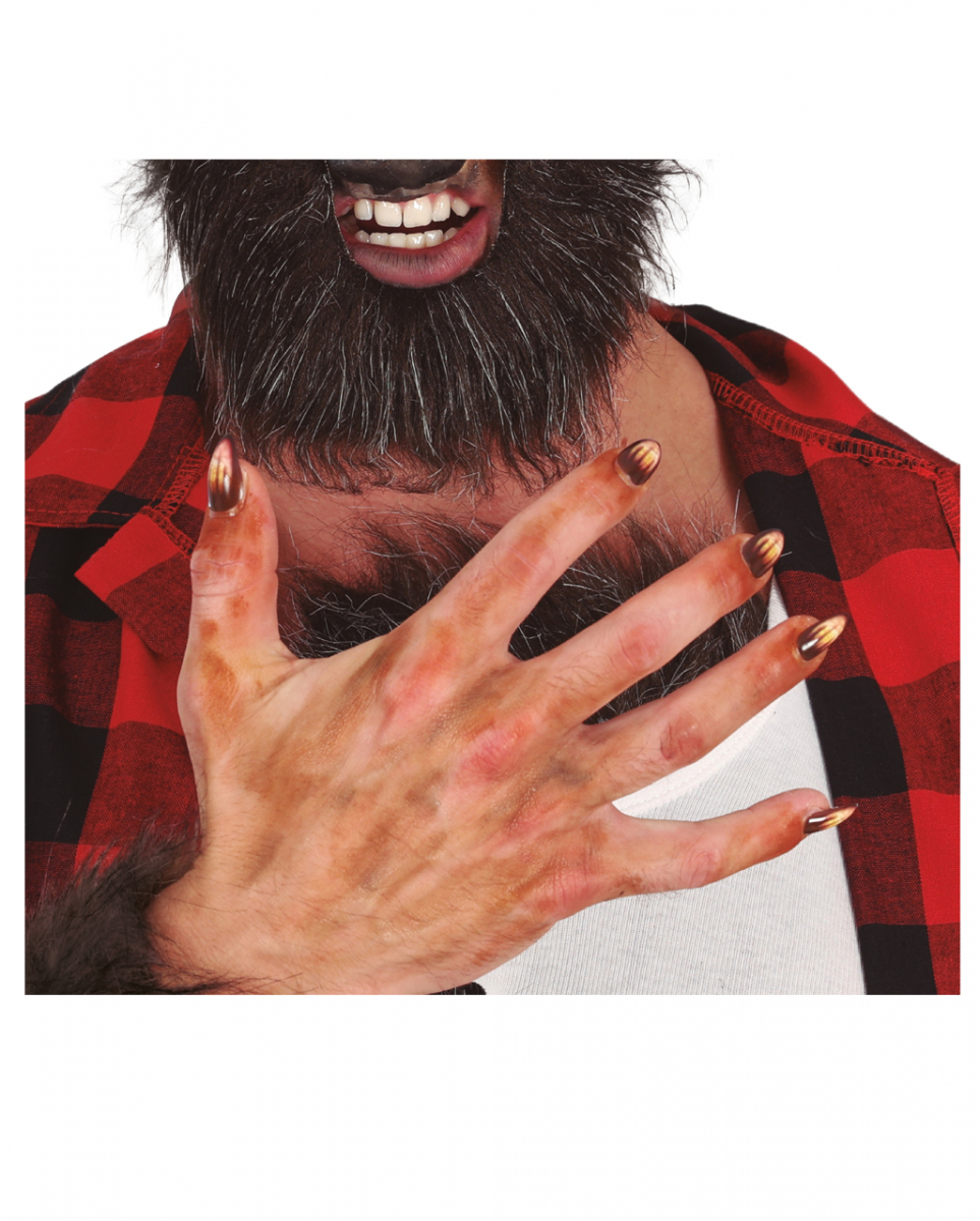 Werwolf Fingernägel als Klauen als Kostümzubehör von Karneval Universe