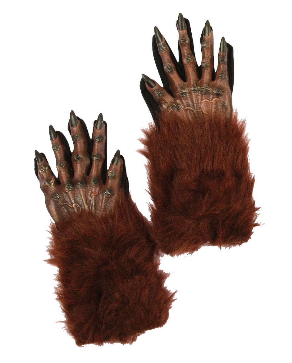 Werwolf Pranken braun  Werewolf Gloves  Wolfsman Handschuhe von Karneval Universe