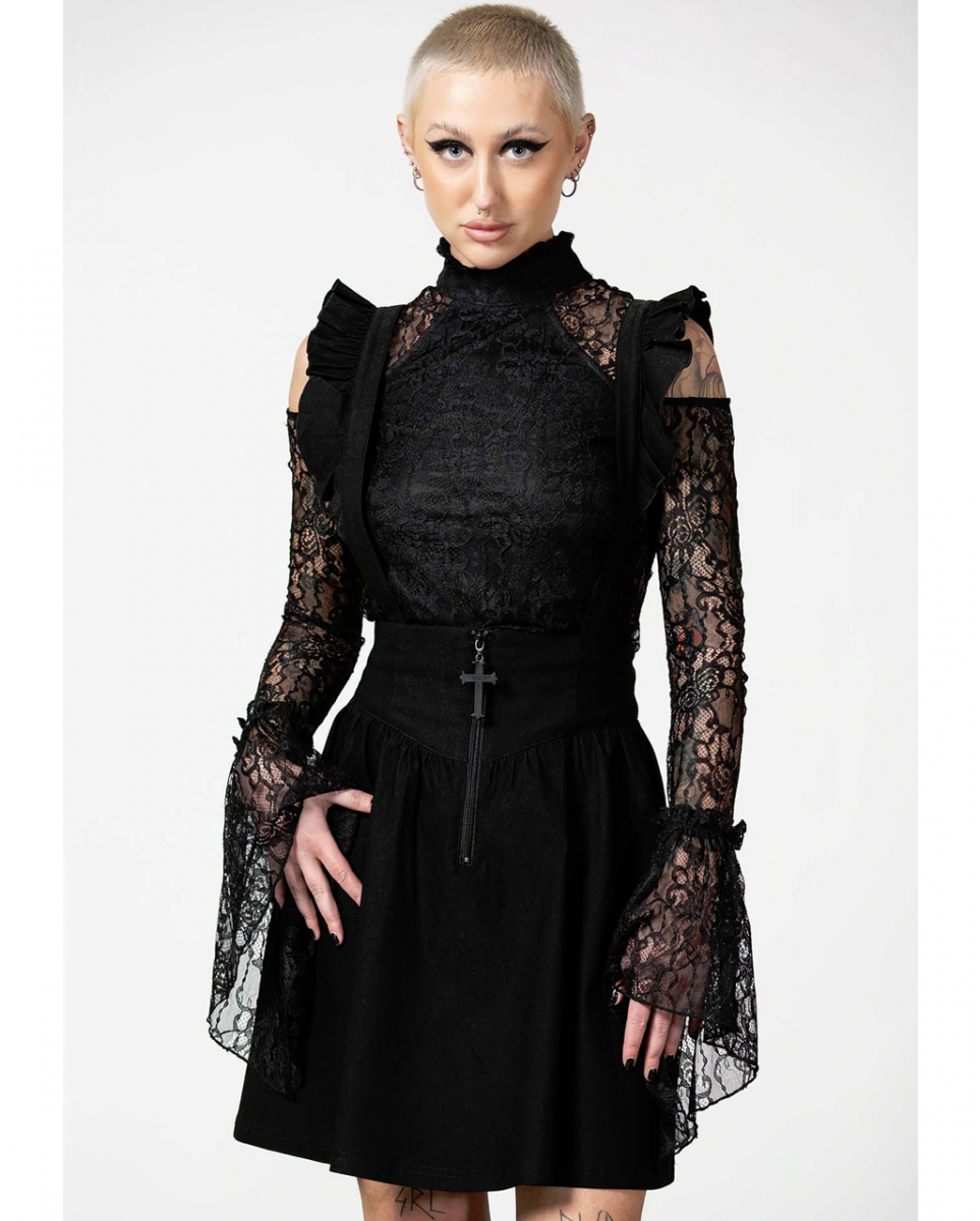 Yuna Suspender Rock KILLSTAR  Gothic Mode shoppen S von Karneval Universe