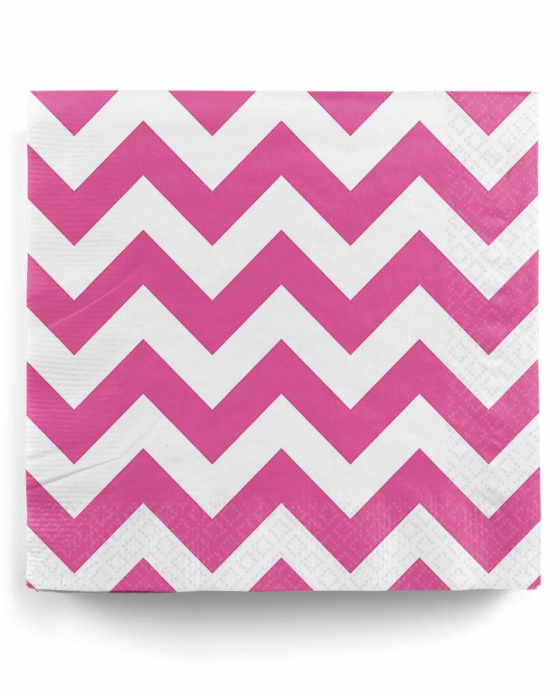 Zick-Zack Servietten pink 20 St. ✿ gibts HIER von Karneval Universe