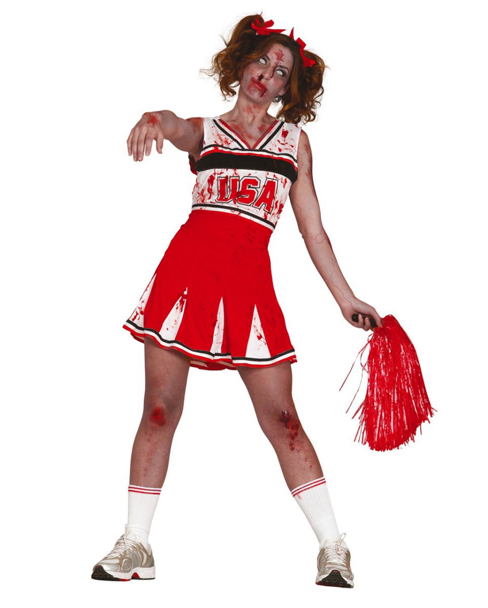 Zombie Cheerleader Damenkostüm für Halloween M von Karneval Universe