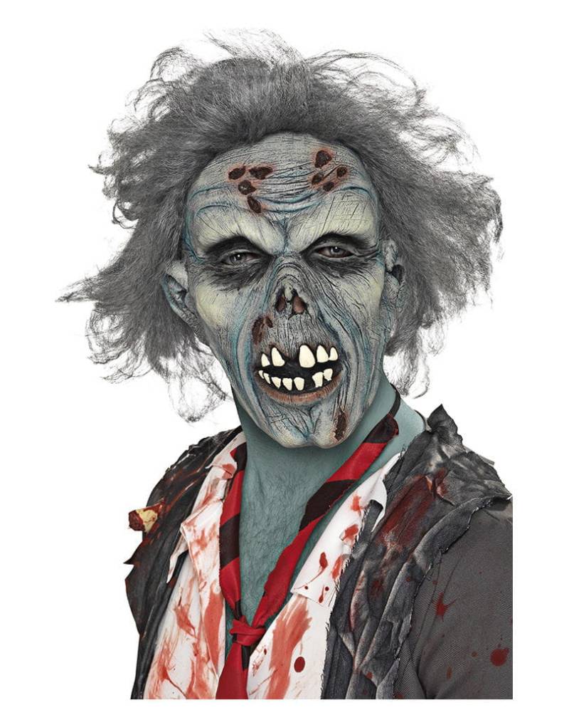 Verweste Zombie Maske mit Haaren  Günstig Halloween Masken von Karneval Universe