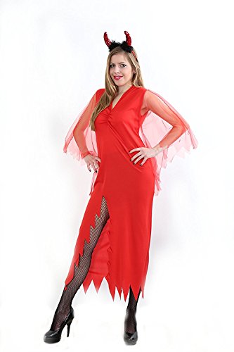 Damen-Kostüm Teufels-Kostüm Satan Natas Diable Höllenmeister Höllen-Dame rotes langes Kleid Spitzen-Schlitz Gr. S Damen-Kostüm Teufels-Kostüm Satan Natas Diable Höllenmeister Höllen-Dame rotes langes Kleid Spitzen-Schlitz Gr. S von KarnevalsTeufel.de