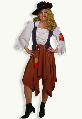 Damenkostüm Räuberbraut Räubertochter einteiliges Kleid für Frauen Fasching Karneval Halloween Gr 38-46 (42) von KarnevalsTeufel.de