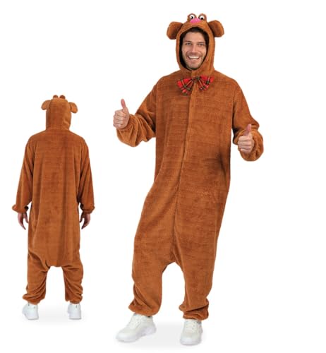 KarnevalsTeufel Bärenkostüm für Erwachsene – Flauschiger Tier-Overall mit Kapuze & Schleife – Unisex Karnevalskostüm Tieranzug für Fasching, Halloween & Mottoparty KarnevalsTeufel Bärenkostüm für Erwachsene – Flauschiger Tier-Overall mit Kapuze & Schleife – Unisex Karnevalskostüm Tieranzug für Fasching, Halloween & Mottoparty von KarnevalsTeufel.de