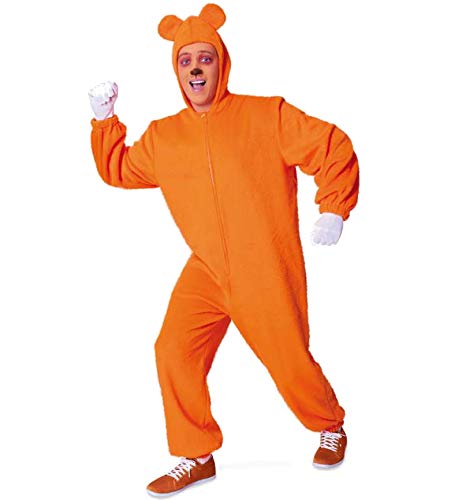 KarnevalsTeufel Bärli Overall Orange mit Kapuze Tierkostüm Unisex Bärchen Karneval von KarnevalsTeufel.de
