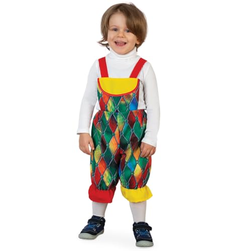 KarnevalsTeufel Buntes Clown Kinderkostüm, Latzhose, knielang, verschiedene Größen (92) von KarnevalsTeufel.de