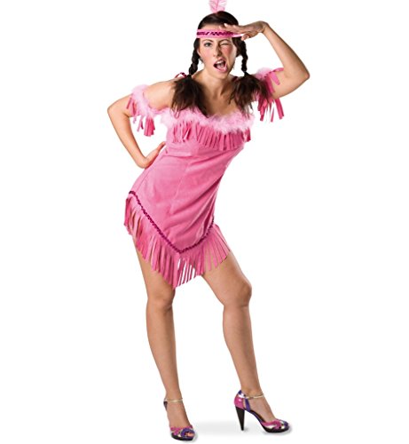 KarnevalsTeufel Damenkostüm Abahanni Indianerin Pink Rosa Wilder Westen Ureinwohner Gr 36-42 (38) von KarnevalsTeufel.de