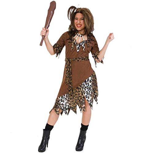 KarnevalsTeufel Damenkostüm Steinzeitfrau Kleid in braun Höhlenmensch (44) von KarnevalsTeufel.de