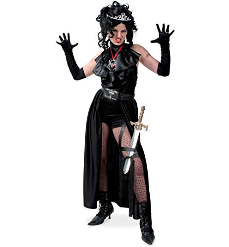KarnevalsTeufel Damenkostüm Vampir Body Gürtel-Rock und Jabot in schwarz Blutsauger (36) von KarnevalsTeufel.de