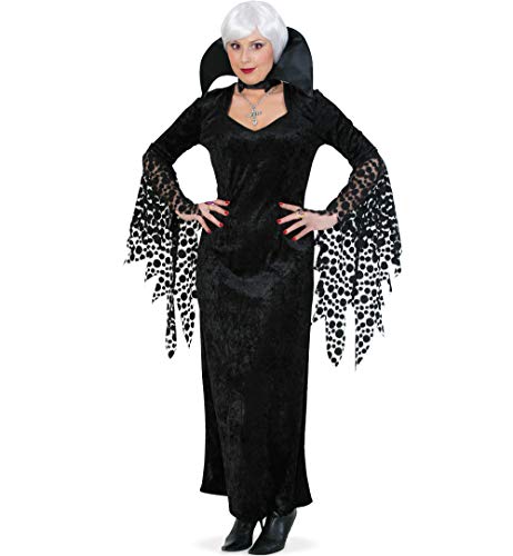 KarnevalsTeufel Damenkostüm Vampir Kleid in schwarz mit Stehkragen Gothic Horror Mystic (42) von KarnevalsTeufel.de