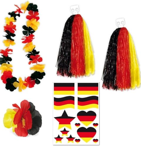 KarnevalsTeufel.de Fan Set, 5-TLG. Deutschland, EM, WM, Fußballparty, Germany, Fanartikel von KarnevalsTeufel.de