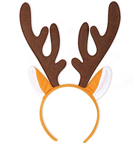 KarnevalsTeufel Haarreif Rentier Rentiergeweih Haarschmuck Reh Weihnachten Accessoire Geweih Nikolaus Karneval Fotobox Rudolf Elch von KarnevalsTeufel.de