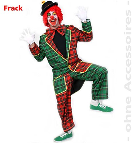 KarnevalsTeufel.de Herrenkostüm Clownsfrack McCheck nur Frack Clownskostüm Grün-rot Spaßvogel in verschiedenen Größen erhältlich (X-Large) von KarnevalsTeufel.de