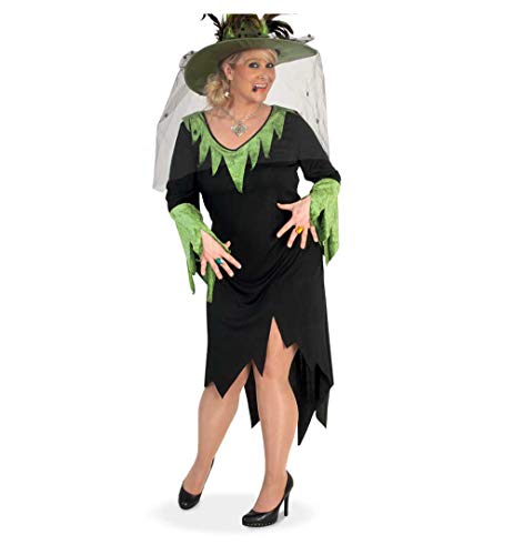 KarnevalsTeufel Hexenkleid lang in schwarz, Damenkostüm, Zauberwald, Märchenwelt, Magierin (46) von KarnevalsTeufel.de