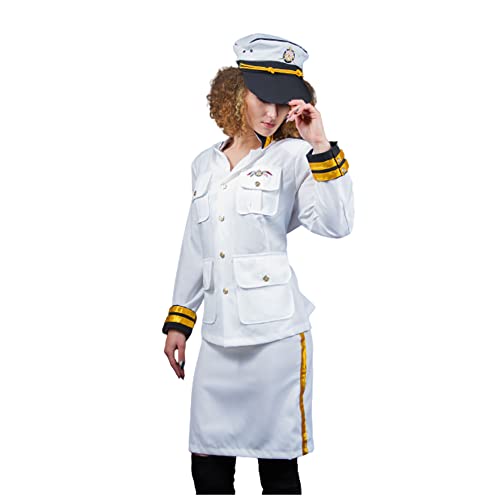 KarnevalsTeufel Kapitänskostüm für Damen Jacke, Rock und Mütze Kapitänin Marine Damenkostüm Seefahrt Uniform Berufe (42) von KarnevalsTeufel.de