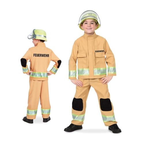 KarnevalsTeufel Kinder Kostüm Feuerwehr, Uniform Berufsfeuerwehr Alltagsheld kleiner Held Kostüm für Kinder versch. Größen Verkleidung (104) von KarnevalsTeufel.de