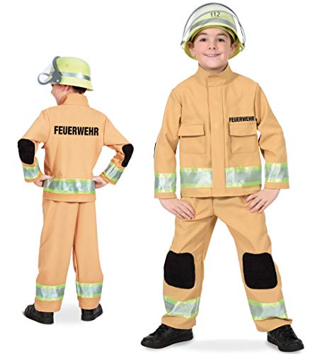 KarnevalsTeufel Kinder Kostüm Feuerwehr, Uniform Berufsfeuerwehr Alltagsheld kleiner Held Kostüm für Kinder versch. Größen Verkleidung (116) von KarnevalsTeufel.de