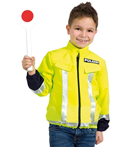 KarnevalsTeufel Kinder Kostüm Polizei Jacke Neon Gelb Warnschutzjacke Polizist Alltagsheld kleiner Held Kostüm für Kinder versch. Größen Verkleidung (128) von KarnevalsTeufel.de