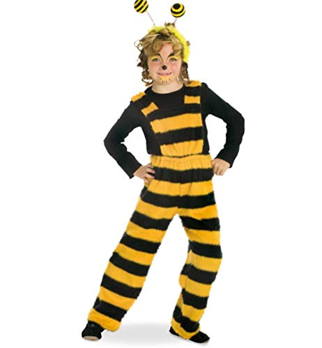 KarnevalsTeufel Kinderkostüm-Set Biene Latzhose und Haarreif mit Federn in schwarz-gelb Wabbles Hose Bienchen Verkleidung (128) von KarnevalsTeufel.de