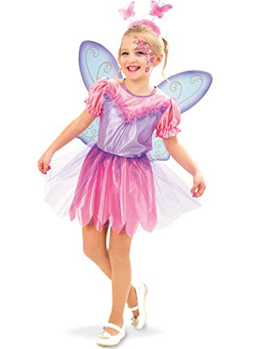 KarnevalsTeufel Kinderkostüm - Set Fee Isabella 2-TLG. Kleid und Flügel, rosa, lila, Märchen, Karneval, Geburtstag, Mottoparty (104) von KarnevalsTeufel.de