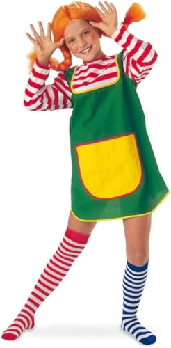 KarnevalsTeufel Kinderkostüm Set Outfit 'Karlinchen' – Kleid, Perücke, Strümpfe Freches Mädchen Räubertochter Wirbelwind Charakter Verkleidung (Set 1) von KarnevalsTeufel.de