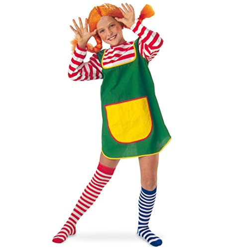 KarnevalsTeufel Kinderkostüm Set Outfit 'Karlinchen' – Kleid, Perücke, Strümpfe Freches Mädchen Räubertochter Wirbelwind Charakter Verkleidung (Set 5) von KarnevalsTeufel.de