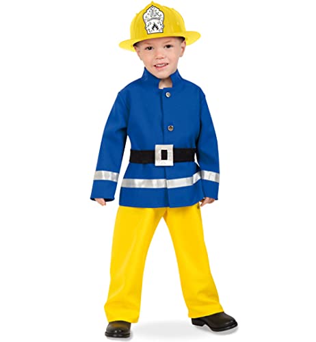 KarnevalsTeufel Kostüm Feuerwehrmann - Feuerwehr Kleiner Held Fireman Brandbekämpfer 2 teilig mit Gürtel (104) von KarnevalsTeufel.de