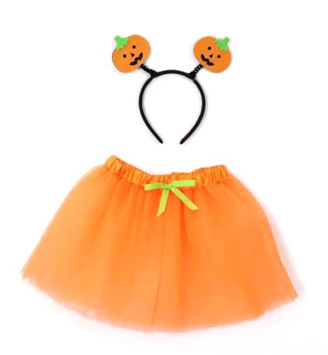 KarnevalsTeufel Mädchen Kürbis Kostüm Set - Tüllrock & Haarreif - Größe 104/116 - Spooky Outfit in Orange KarnevalsTeufel Mädchen Kürbis Kostüm Set - Tüllrock & Haarreif - Größe 104/116 - Spooky Outfit in Orange von KarnevalsTeufel.de