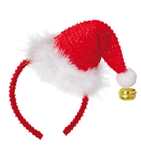 KarnevalsTeufel Nikolaus Haarreif mit Glöckchen rot Weihnachtself Santa Claus Advent Accessoire Kopfschmuck Weihnachtsmann von KarnevalsTeufel.de