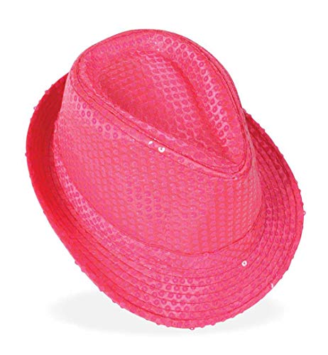 KarnevalsTeufel Paillettenhut Neon, Partyhut in 3 (pink) von KarnevalsTeufel.de