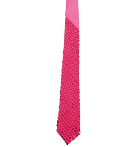 KarnevalsTeufel Paillettenkrawatte edel Binden Länge ca. 142 cm mit Bügel Karneval Party Silvester Accessoire (pink) von KarnevalsTeufel.de