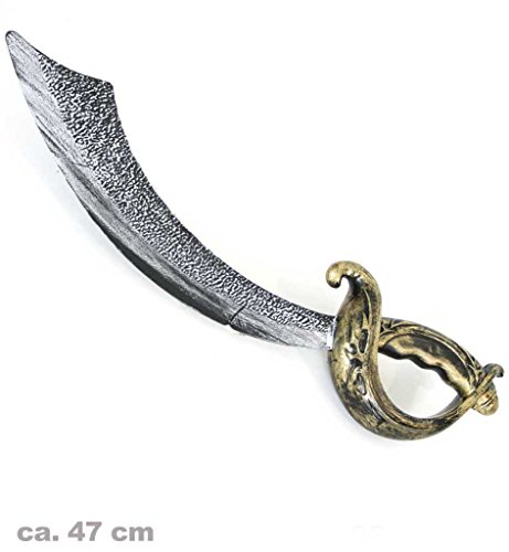 KarnevalsTeufel.de Piraten-Säbel, ca. 47 cm, Halloween, Accessoire, Goldener Griff, Schwert, Messer, Kunsstoffmesser, Spielzeugmesser KarnevalsTeufel.de Piraten-Säbel, ca. 47 cm, Halloween, Accessoire, Goldener Griff, Schwert, Messer, Kunsstoffmesser, Spielzeugmesser von KarnevalsTeufel.de