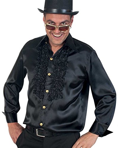 KarnevalsTeufel Rüschenhemd Schwarz für Herren (XXXL) von KarnevalsTeufel.de