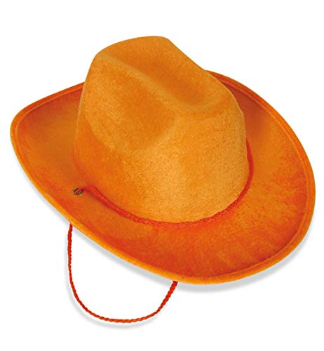 KarnevalsTeufel Samthut Cowboy Cowboyhut Partyhut Western Saloon - Gr. 58 cm (orange) von KarnevalsTeufel.de