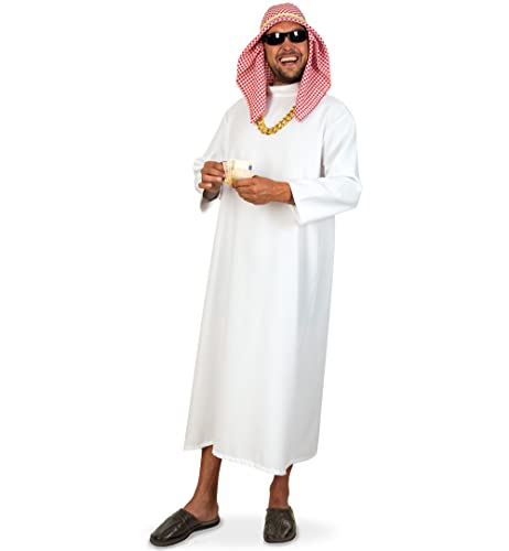 KarnevalsTeufel Scheich Kostüm Araber Beduine Wüste Gewand Herrenkostüm Ölscheich für Erwachsene (52) von KarnevalsTeufel.de