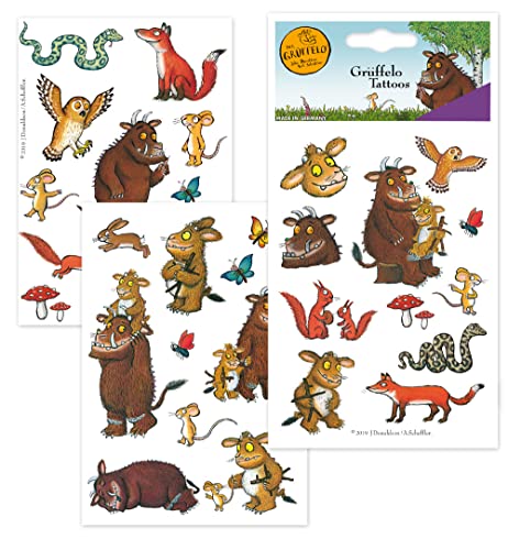 KarnevalsTeufel Tattoos Grüffelo Hautaufkleber Geschenkidee Geburtstag Give Away, 3 Bögen ca. 30 Einzel Tattoos Abziehbilder, einfache Anwendung, leicht ablösbar KarnevalsTeufel Tattoos Grüffelo Hautaufkleber Geschenkidee Geburtstag Give Away, 3 Bögen ca. 30 Einzel Tattoos Abziehbilder, einfache Anwendung, leicht ablösbar von KarnevalsTeufel.de