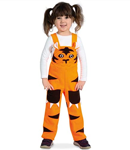 KarnevalsTeufel Tierkostüm Tiger für Kinder Latzhose Zootier Wildnis Karneval Verkleidung Spielhose Kinderkostüm (116) von KarnevalsTeufel.de