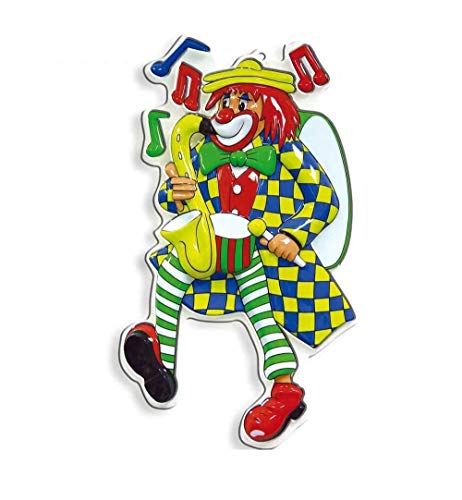 KarnevalsTeufel Wand-Dekoration Wand-Schmuck Clown Saxxophone Party-Dekoration Clown-Figuren bunt von KarnevalsTeufel.de