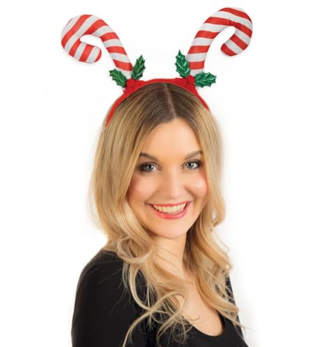KarnevalsTeufel Weihnachtlicher Haarreif mit Zuckerstangen Weihnachten Haarschmuck Advent Heiligabend Party von KarnevalsTeufel.de