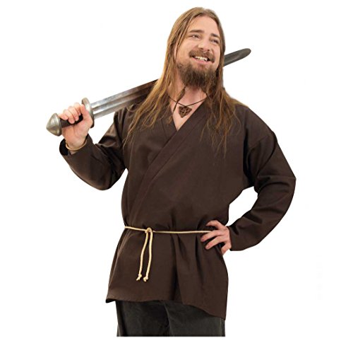 KarnevalsTeufel Wickel-Jacke braun Kostüm Herren-Outfit Mittelalter (XXL) von KarnevalsTeufel.de