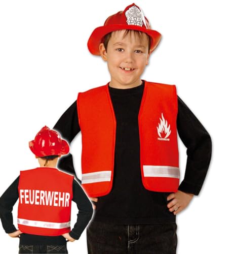 KarnevalsTeufel rote Feuerwehr Kinder Spiel-Weste (128) von KarnevalsTeufel.de