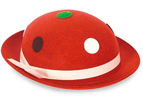 KarnevalsTeufel.de Clownhut gepunktet sortierte Farben - Gr. 58 cm (rot) von KarnevalsTeufel.de