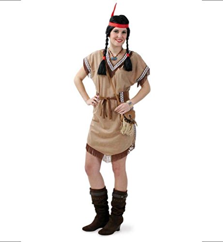 KarnevalsTeufel.de Damenkleid Indianer Heller Stern 1-TLG. Indianerkostüm mit Gürtel Indianerin Wilder Westen Kostüm für Erwachsene (38) von KarnevalsTeufel.de