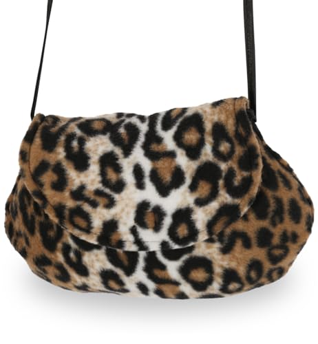 KarnevalsTeufel.de Fleecetasche, Verschiedene Designs, Umhängetasche, Tier-Prints, Accessoire, Ergänzung zu Ihrem Kostüm, Handtasche, Tasche, große Auswahl (Leopard) von KarnevalsTeufel.de